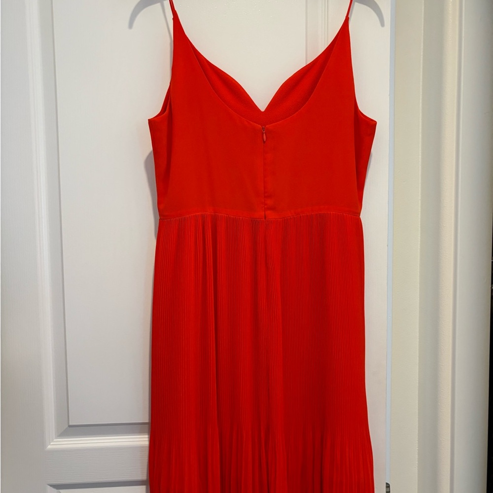Red Pleated Dress - SIZE M